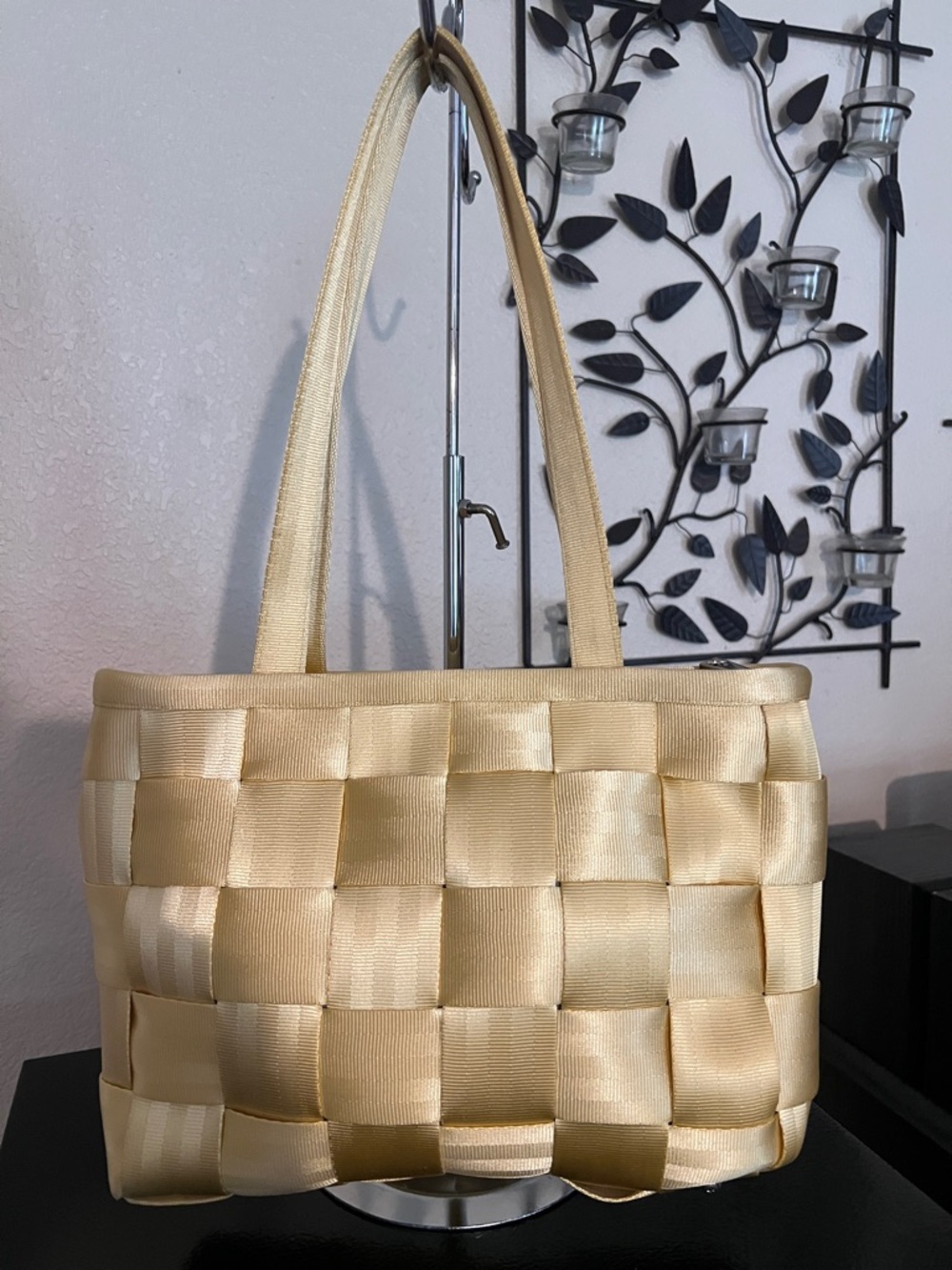 Harveys Satin Woven Tote in Yellow